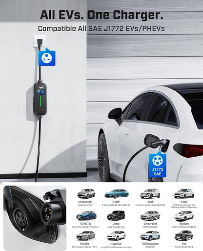 2025 Upgraded Level 1&2 Portable EV Charger, 16Amp Adjustable Current & Timer - Image 2