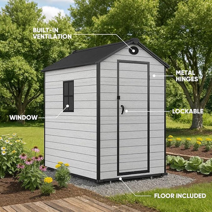 4 x 6 FT Shed Resin Outdoor Storage - Image 6