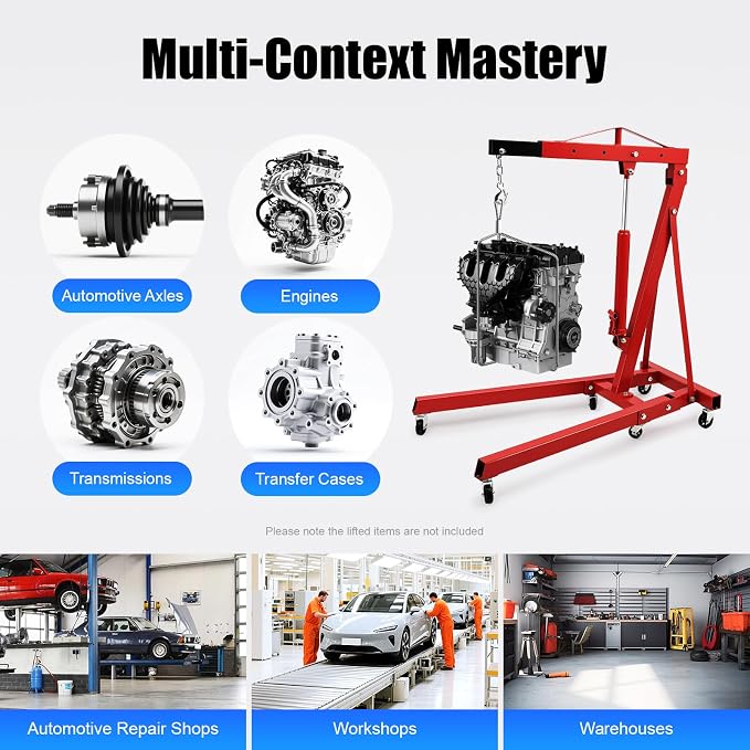 2 Ton Hydraulic Engine Hoist, Folding Engine Lift - Image 6