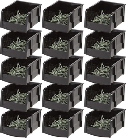 IRIS USA Stackable Bins, 5.5 x 4.5 x 3 inch, Plastic Hanging Open Front Shelf by IRISUSA