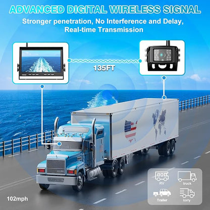 Fookoo HD 1080P 10" Wireless Backup Camera, 10-inch Dual/Quad Split Monitor - Image 3