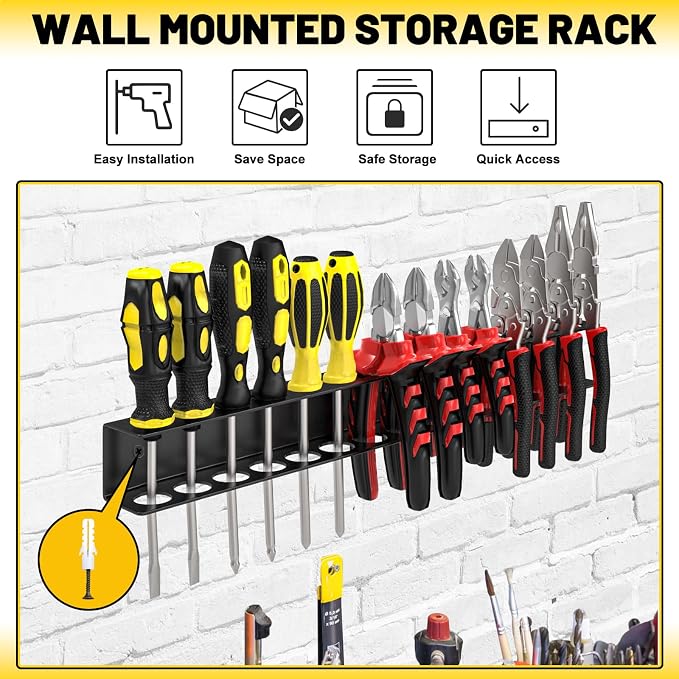 Screwdriver Plier Organizer Wall Mount, Screwdriver Rack, Metal Plier Holder - Image 4