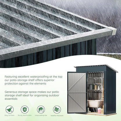5X3X6.1FT Outdoor Steel Storage Shed - Image 8