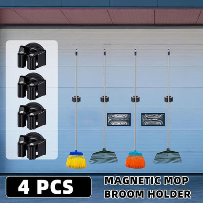 4 Pcs Magnetic Mop Broom Holder Movable Magnetic Broom Holder Rack, Anti Slip - Image 5
