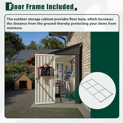 4 x 8 FT Metal Outdoor Storage Shed - Image 4