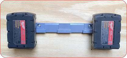 Milwaukee M18 Battery Holder | 4x 18V Battery Storage | Wall Mount | Grey ABS | - Image 4