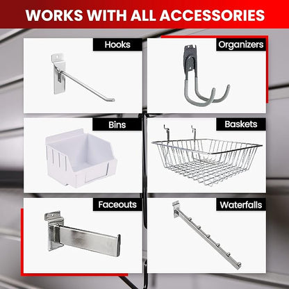 DLDIRECT Slatwall Panel Garage Wall Organizer: Heavy Duty Wall Mounted PVC Rack - Image 5
