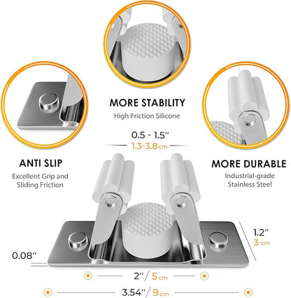 Self Adhesive Broom and Mop Holder Wall Mounted – SUS304 Stainless Steel 2-Slot - Image 2