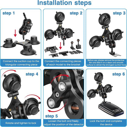 Radar Detector Mount, Triangular Suction Cup Mount, Windshield Radar Detector - Image 7
