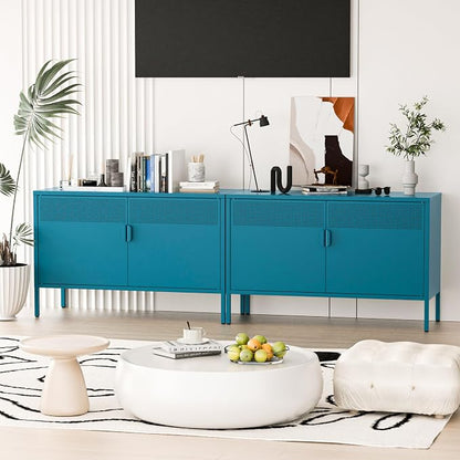 2 Door Storage Sideboard, Metal Storage Cabinet - Image 4