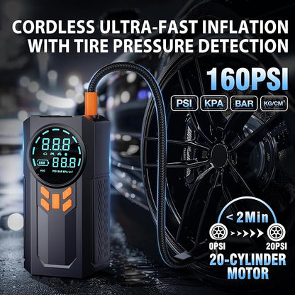 Jump Starter with Air Compressor, 5000A 160PSI Battery Jumper Starter Portable - Image 3