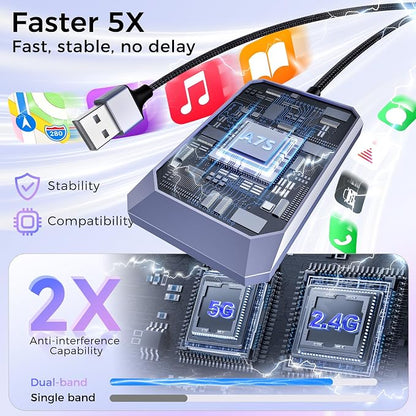 Wireless CarPlay Adapter for Apple iPhone, Convert Wired CarPlay to Wireless - Image 3