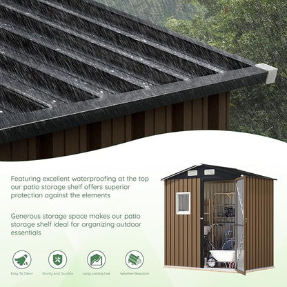 6X4FT Outdoor Steel Storage Shed - Image 8