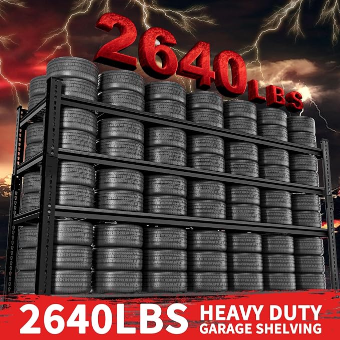 Storage Shelves 3PCS Garage Shelving Heavy Duty 2640LBS Capacity, 4 Tier - Image 4