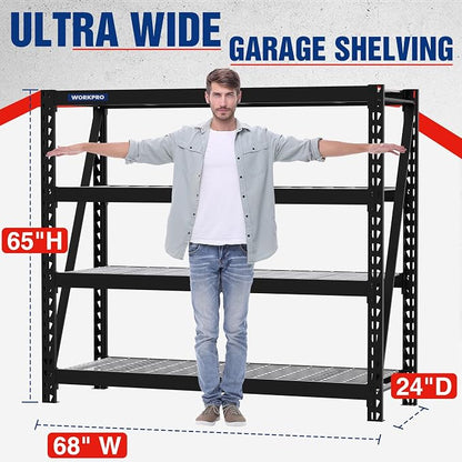 WORKPRO Garage Shelving, 7200 LBS Load, Heavy Duty Metal Shelves - Image 3