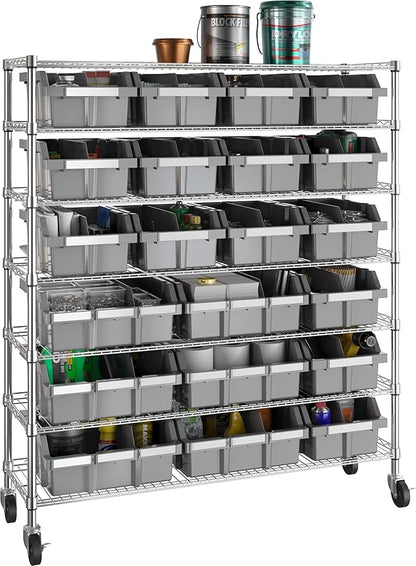 Seville Classics Heavy Duty NSF Bin Rack Solid Steel Wire Shelving Storage Unit - Image 2