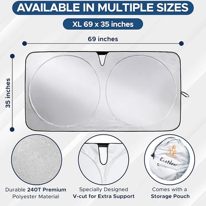 EcoNour Truck Windshield Sun Shade & Sun Block | Sun Shade - Image 6