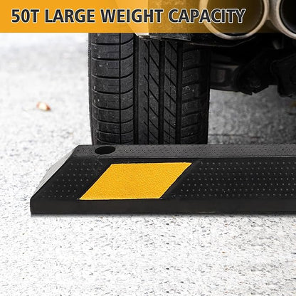 2 Pack Heavy Duty Rubber Parking Curb - 55000 Lb Capacity - Image 4