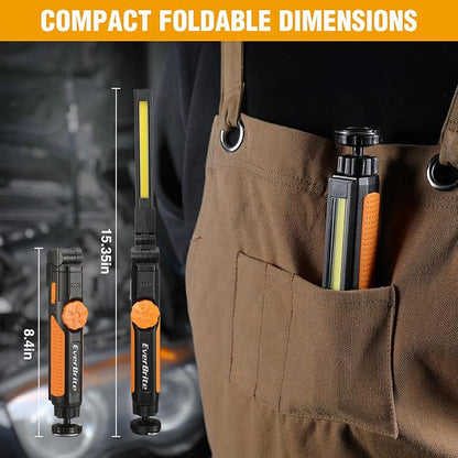 EverBrite 2 Pack LED Rechargeable Work Light, 800LM COB Foldable Flashlight - Image 7