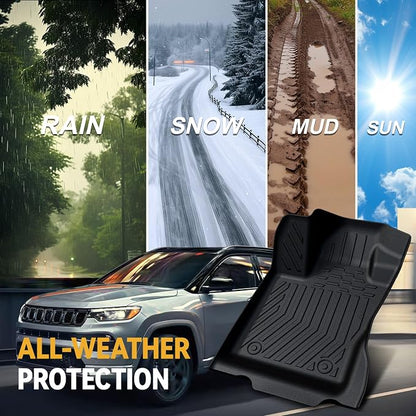 Floor Mats Set for 2017-2025 Jeep Compass Accessories, Full Coverage All - Image 8