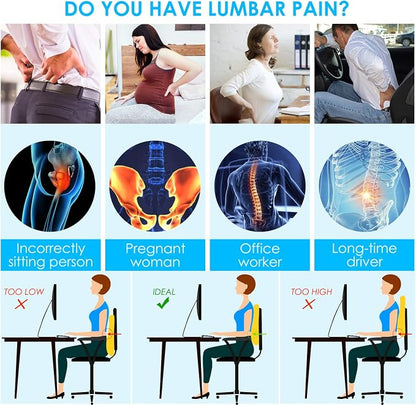 Lumbar Support Pillow for Office Chair Car Back Support Pillow, Memory Foam - Image 4