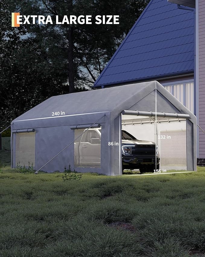 13 x 20ft Heavy-Duty Carport Canopy - Image 3