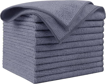 AIDEA Microfiber Cleaning Cloth Grey 10PK, Micro Fiber Cloth by AIDEAHOME