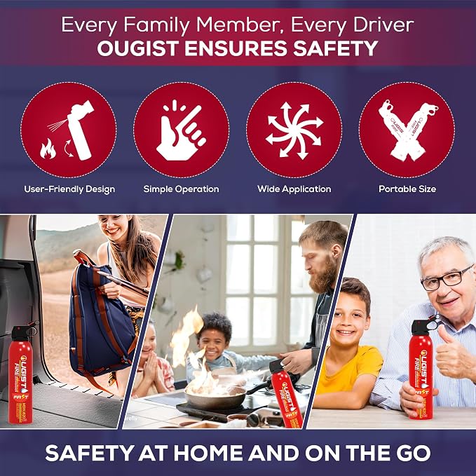 Fire Extinguisher for Vehicle & Home 620ml 2 Count, Car Fire Extinquishers - Image 7