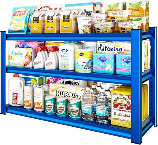 3-Tier Garage Shelving Heavy Duty，48" W Metal Shelving Unit by Rufokisa