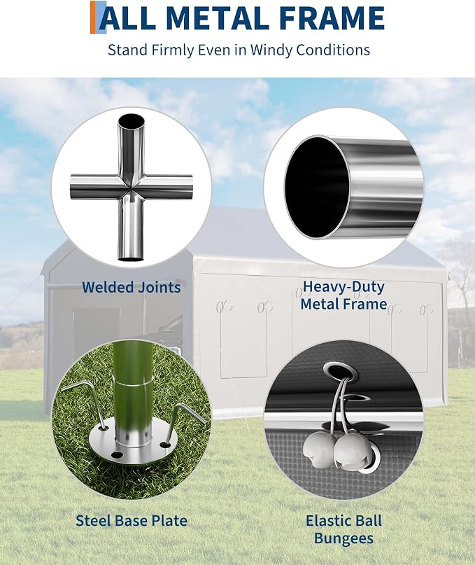 10 x 20FT Heavy Duty Carport - Image 4