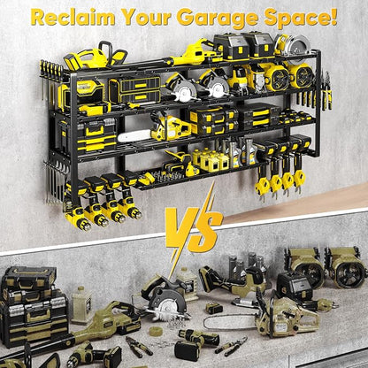 64”W Power Tool Organizer Wall Mount, Heavy Duty 8-Drill Cordless Drill Holder - Image 5