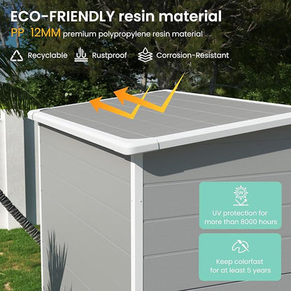 UDPATIO Outdoor Storage Shed 5x3 FT, Plastic Garden Shed - Image 2
