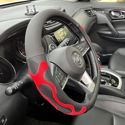 PINCTROT D Shaped Comfy Grip Steering Wheel Cover, Anti-Slip Design, Flat by PINCTROT