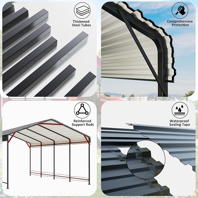 Carport 12x20 FT Metal Carport - Image 3