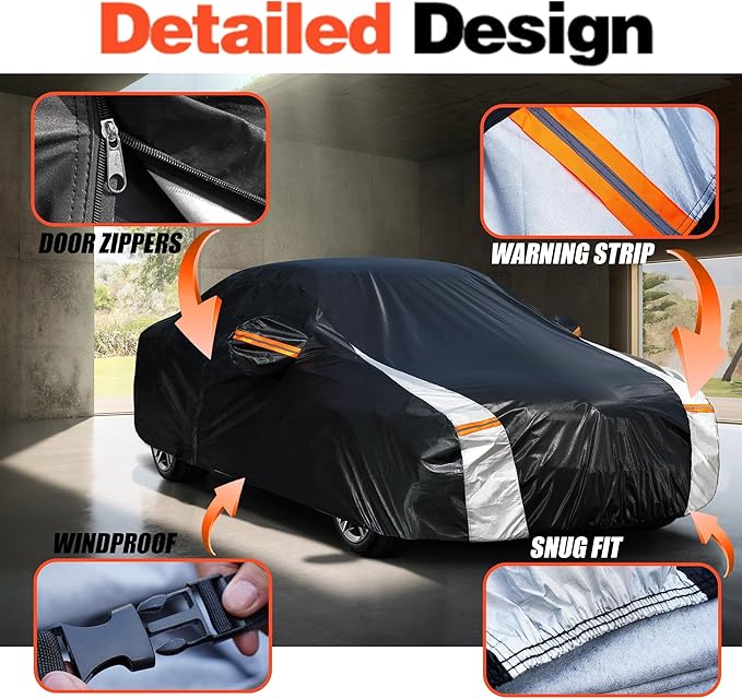 12-Layer Custom Fit Car Cover for Tesla Model S, Upgraded Waterproof - Image 3