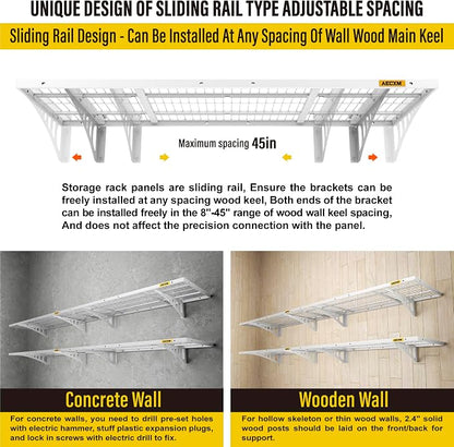 1.64x4ft 4Pack Wire Shelving Unit Heavy Duty Garage Storage Shelves Wall - Image 7