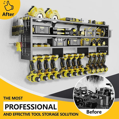 Large Power Tool Organizer Wall Mount, 4 Layer 49" W Heavy Duty Metal Tool - Image 4