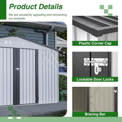 10X8 FT Outdoor Tool Storage Shed - Image 3