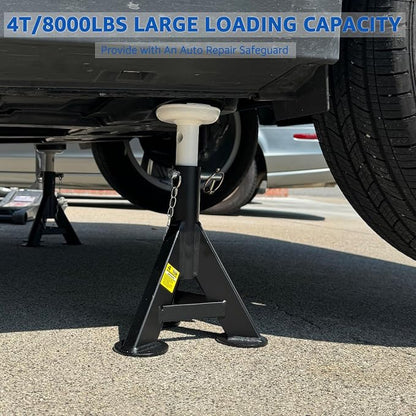 HKTE 4 Ton Heavy Duty Jack Stands, Low Profile, Security Locking Pins, 000 lbs - Image 6