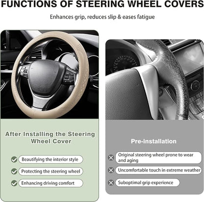 【2025 Model】 Breathable Soft Leather Car Steering Wheel Cover - Image 3