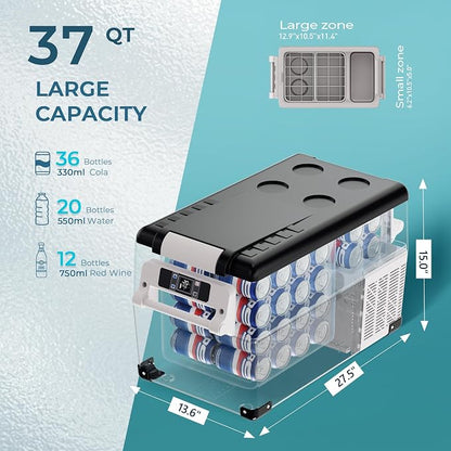 EUHOMY 12 Volt Refrigerator, 38QT Electric Cooler, 12V Fridge APP Control - Image 7
