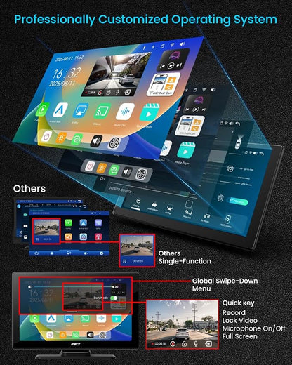 IK5 9" Wireless Apple CarPlay & Android Auto Screen, Portable Car Stereo - Image 8