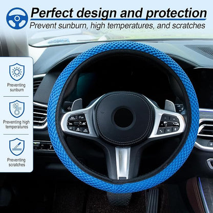 alpmosn Elastic Stretch Steering Wheel Cover, Universal Interior Accessories - Image 5