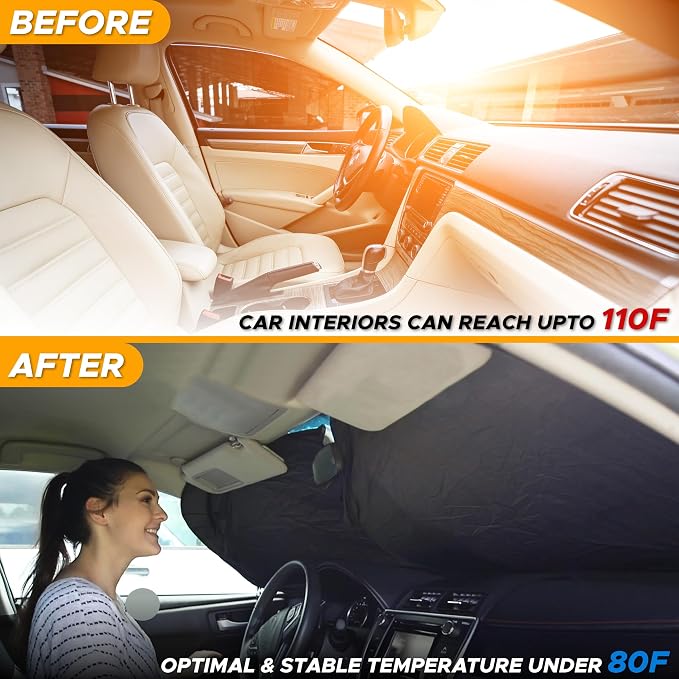 EcoNour Car Windshield Sun Shade | 2025 Upgraded Innovative No-Light-Pass - Image 6