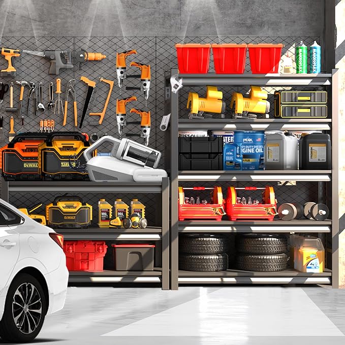 Garage Shelving, Adjustable 5-Tier Storage Shelves, Double-Thickened Columns - Image 2