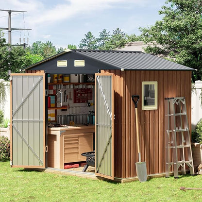 8x6 Ft Storage Shed, Large Outdoor Shed by Florise