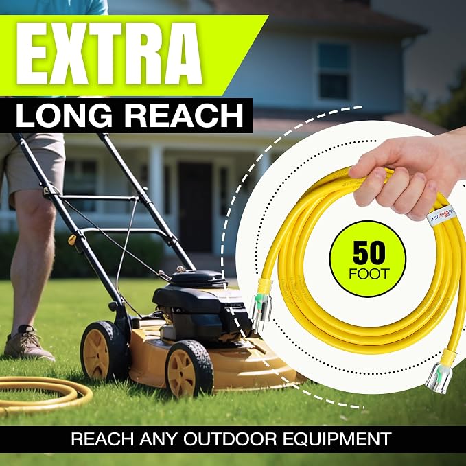 50ft Outdoor/Indoor Extension Cord 10/3 Gauge Ultra Heavy Duty 3 Prong SJTW - Image 6