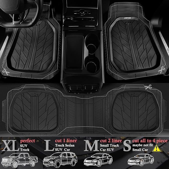CAR PASS Leather Rubber Steering Wheel Cover 14 1/2” -15”, Tire Tread Pattern - Image 3