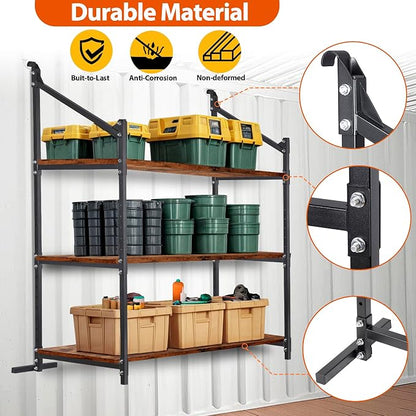 2 Pack Hanging Heavy duty Adjustable Shelf 56.5x22 Cargo Container Shelving - Image 2