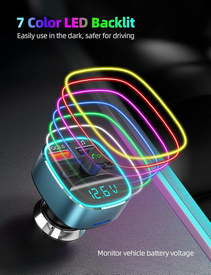 Nulaxy Bluetooth FM Transmitter, MP3 Player Support, TF Card & USB Disk - Image 5
